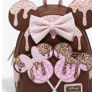 Disney Loungefly Chocolate Lollipop Brown and Pink mini Backpack